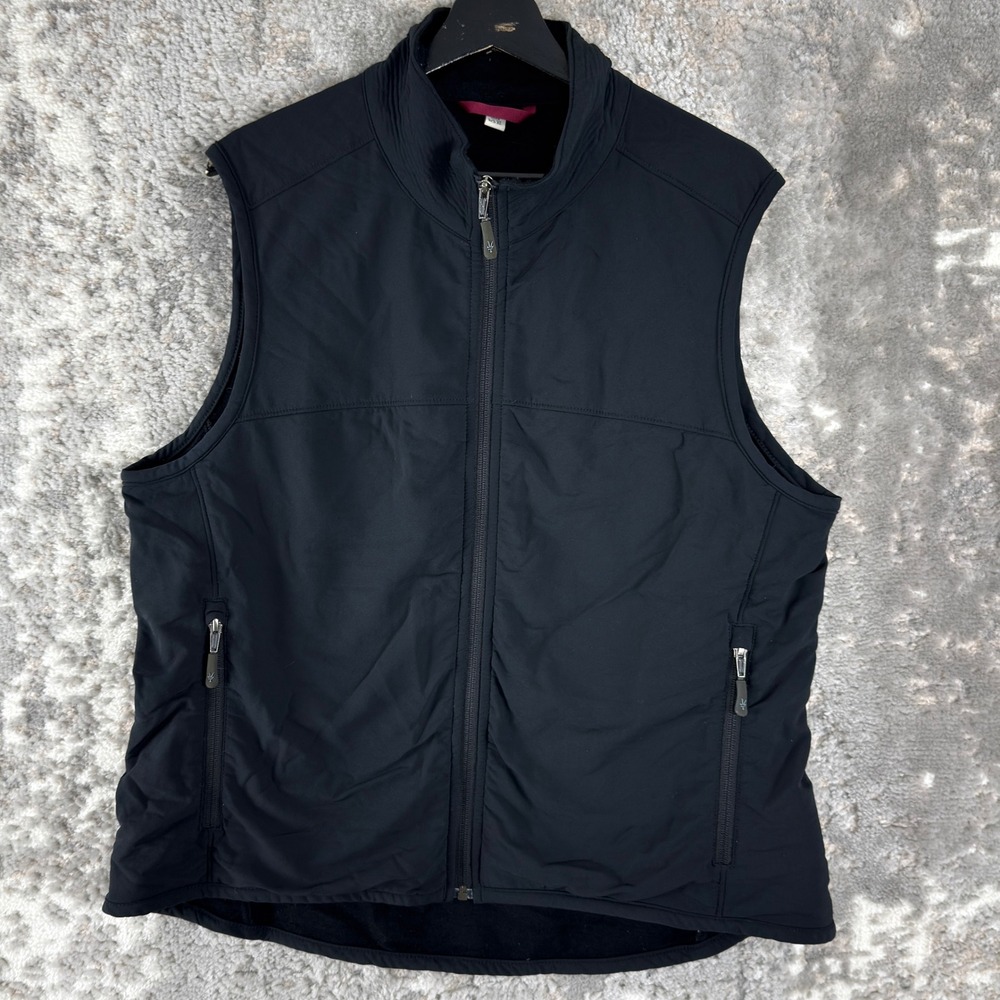 Ibex Sz XL Climawool Lite Softshell Full Zip Outdoor Vest Black Sleeveless Women